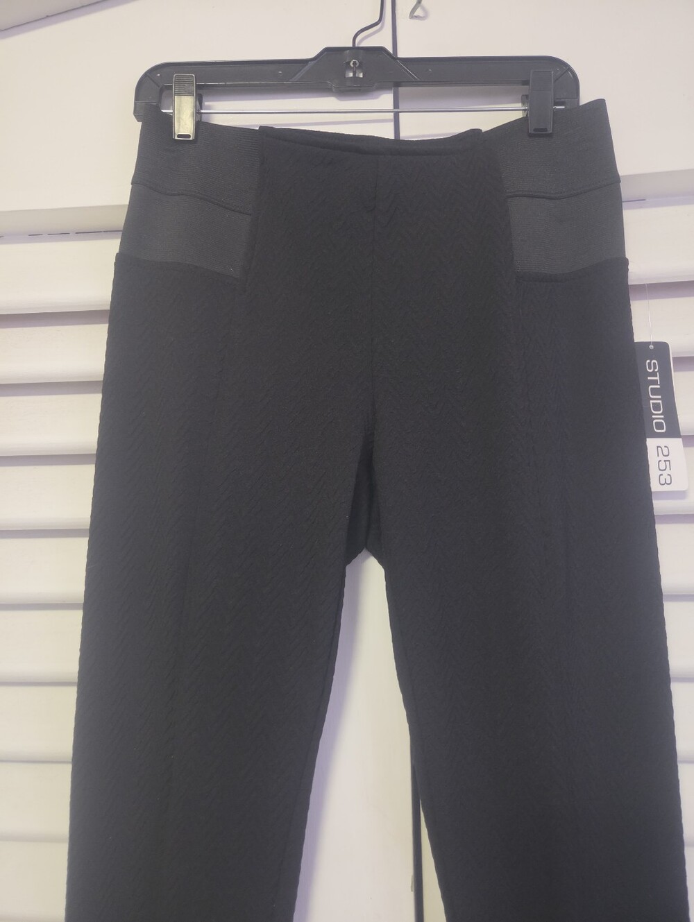 Studio 253 Black Textured Stretch Dress Pants for Men